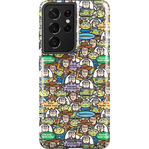 Disney Toy Story Characters Collage Pattern Galaxy S21 Ultra 5G Pro Case