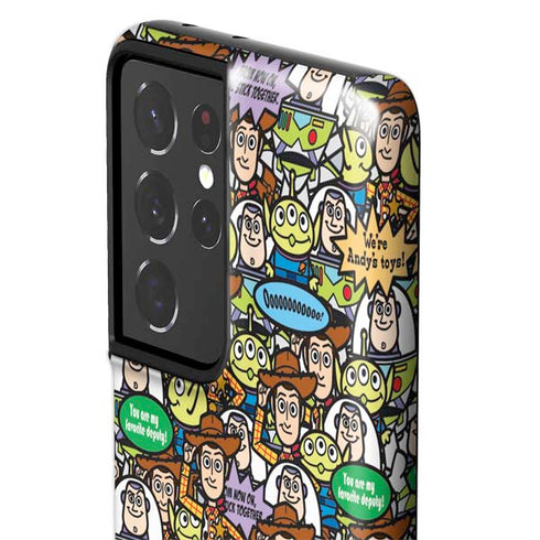 Disney Toy Story Characters Collage Pattern Galaxy S21 Ultra 5G Pro Case