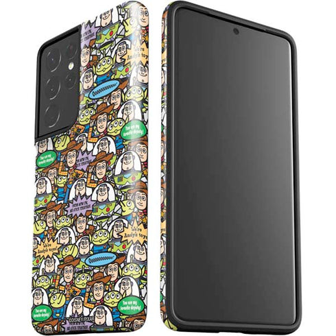 Disney Toy Story Characters Collage Pattern Galaxy S21 Ultra 5G Pro Case