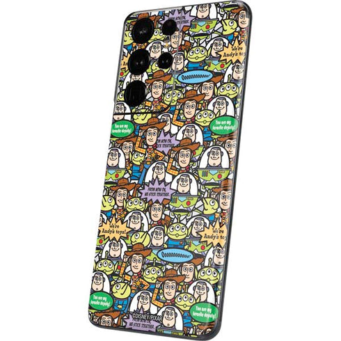 Disney Toy Story Characters Collage Pattern Galaxy S21 Ultra 5G Skin