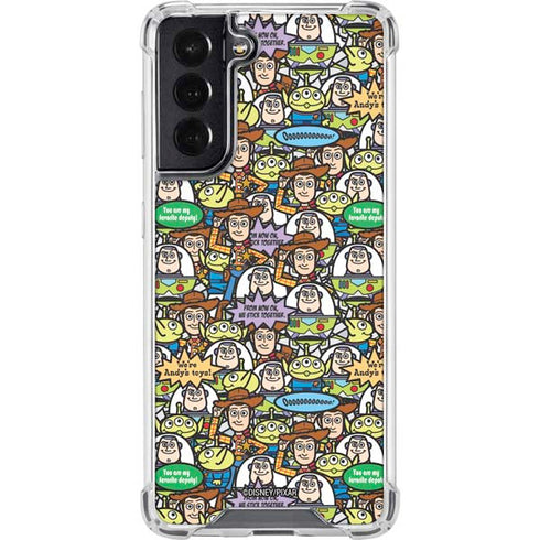 Disney Toy Story Characters Collage Pattern Galaxy S22 Clear Case