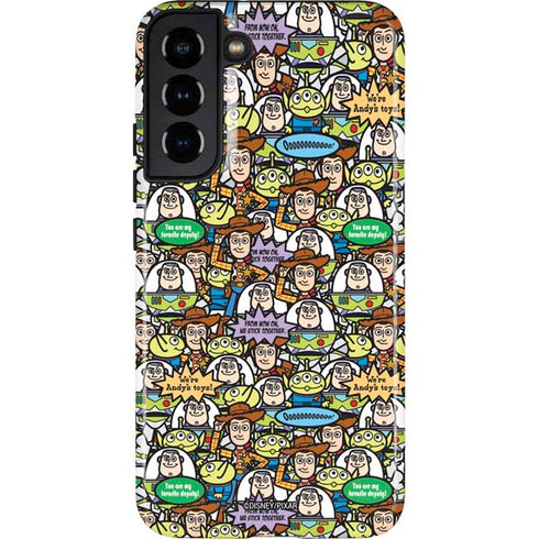 Disney Toy Story Characters Collage Pattern Galaxy S22 Plus Pro Case