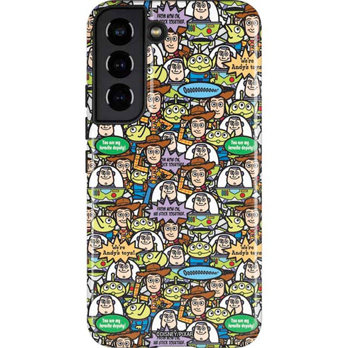 Disney Toy Story Characters Collage Pattern Galaxy S22 Pro Case