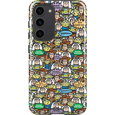 Disney Toy Story Characters Collage Pattern Galaxy S23 Plus Pro Case