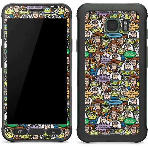 Disney Toy Story Characters Collage Pattern Galaxy S7 Active Skin