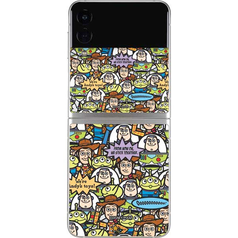 Disney Toy Story Characters Collage Pattern Galaxy Z Flip3 5G Skin