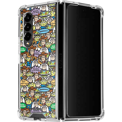 Disney Toy Story Characters Collage Pattern Galaxy Z Fold4 5G Clear Case