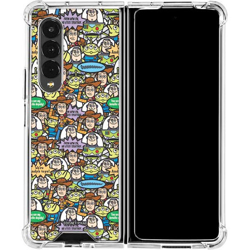 Disney Toy Story Characters Collage Pattern Galaxy Z Fold4 5G Clear Case