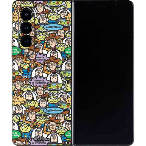 Disney Toy Story Characters Collage Pattern Galaxy Z Fold4 5G Skin