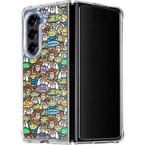 Disney Toy Story Characters Collage Pattern Galaxy Z Fold5 5G Clear Case