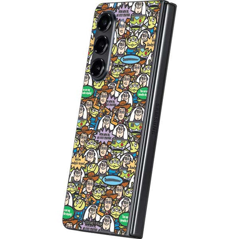 Disney Toy Story Characters Collage Pattern Galaxy Z Fold5 5G Skin