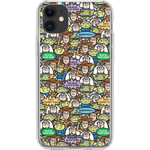Disney Toy Story Characters Collage Pattern iPhone 11 Clear Case