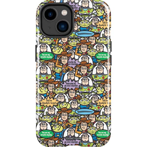 Disney Toy Story Characters Collage Pattern iPhone 14 Plus Impact Case
