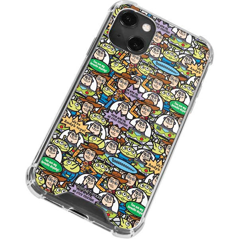Disney Toy Story Characters Collage Pattern iPhone 14 Plus Clear Case