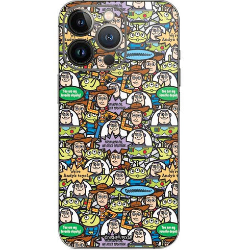 Disney Toy Story Characters Collage Pattern iPhone 14 Pro Skin