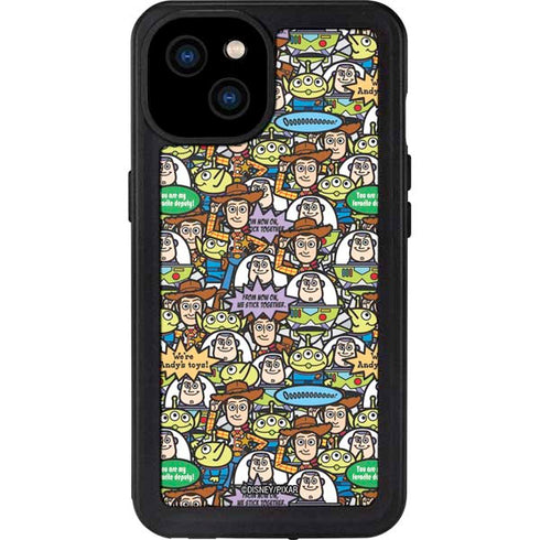 Disney Toy Story Characters Collage Pattern iPhone 15 Plus Waterproof Case