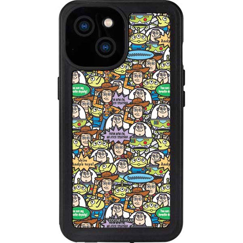 Disney Toy Story Characters Collage Pattern iPhone 15 Waterproof Case