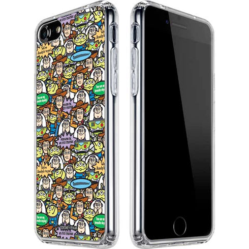 Disney Toy Story Characters Collage Pattern iPhone SE (2nd & 3rd Gen) Clear Case