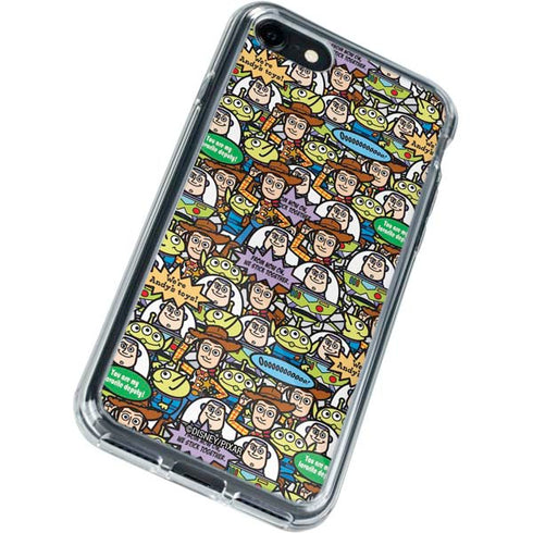 Disney Toy Story Characters Collage Pattern iPhone SE (2nd & 3rd Gen) Clear Case