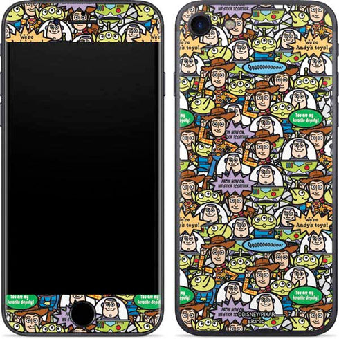 Disney Toy Story Characters Collage Pattern iPhone SE (2nd & 3rd Gen) Skin