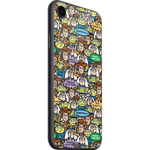 Disney Toy Story Characters Collage Pattern iPhone SE (2nd & 3rd Gen) Skin
