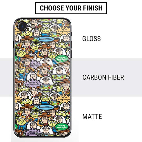 Disney Toy Story Characters Collage Pattern iPhone SE (2nd & 3rd Gen) Skin