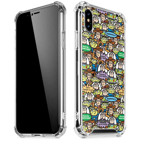 Disney Toy Story Characters Collage Pattern iPhone XS Max Clear Case