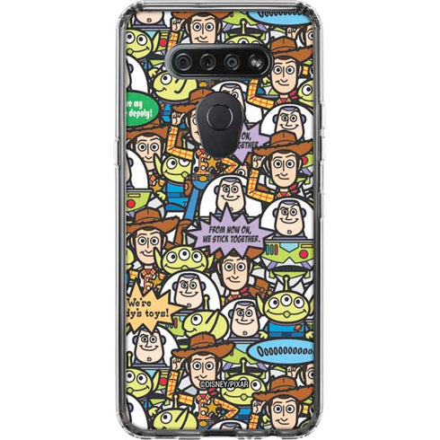 Disney Toy Story Characters Collage Pattern LG K51/Q51 Clear Case