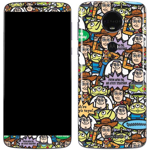 Disney Toy Story Characters Collage Pattern Moto E5 Plus Skin