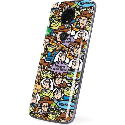 Disney Toy Story Characters Collage Pattern Moto E5 Plus Skin
