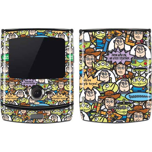 Disney Toy Story Characters Collage Pattern Motorola RAZR Skin