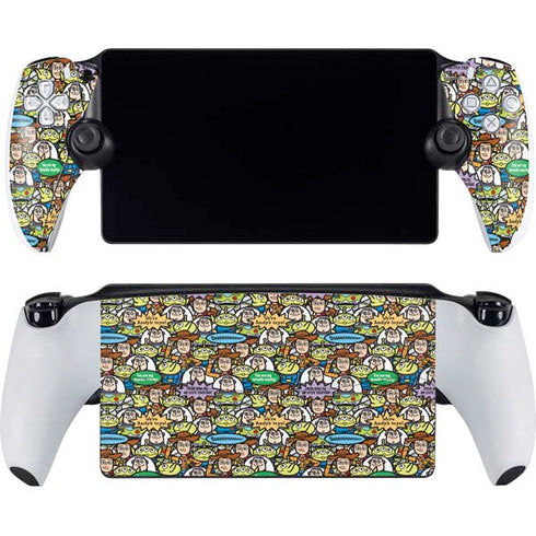 Disney Toy Story Characters Collage Pattern PlayStation Portal Remote Player Skin