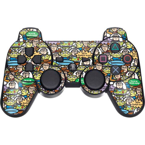 Disney Toy Story Characters Collage Pattern PS3 Dual Shock wireless controller Skin