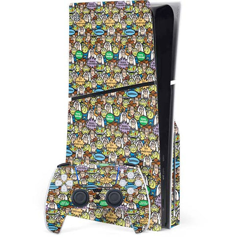 Disney Toy Story Characters Collage Pattern PS5 Slim Disk Bundle Skin