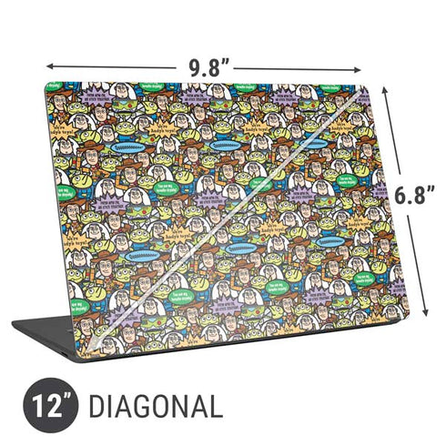 Disney Toy Story Characters Collage Pattern Universal Laptop 12in (9.8 x 6.8in) Skin