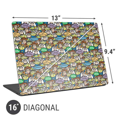 Disney Toy Story Characters Collage Pattern Universal Laptop 16in (13 x 9.4in) Skin
