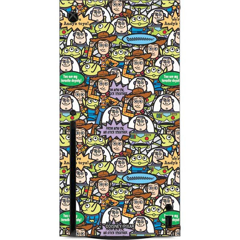 Disney Toy Story Characters Collage Pattern Xbox Series X Console Skin