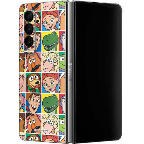 Disney Toy Story Characters Collage faces Galaxy Z Fold4 5G Skin