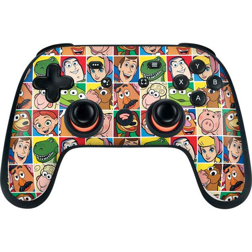 Disney Toy Story Characters Collage faces Google Stadia Controller Skin