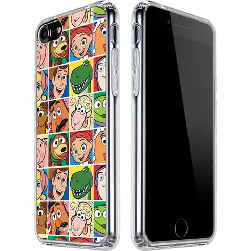 Disney Toy Story Characters Collage faces iPhone SE (2nd & 3rd Gen) Clear Case
