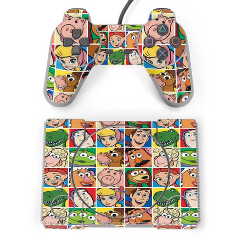 Disney Toy Story Characters Collage faces PlayStation Classic Bundle Skin