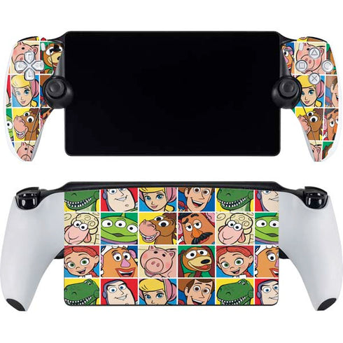 Disney Toy Story Characters Collage faces PlayStation Portal Remote Player Skin