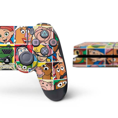 Disney Toy Story Characters Collage faces PS4 Console and Controller Bundle Skin