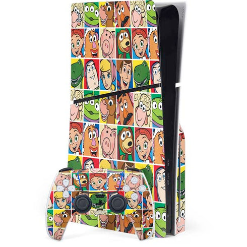 Disney Toy Story Characters Collage faces PS5 Slim Disk Bundle Skin