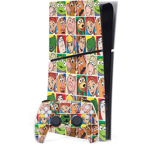 Disney Toy Story Characters Collage faces PS5 Slim Digital Edition Bundle Skin