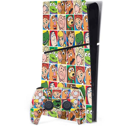 Disney Toy Story Characters Collage faces PS5 Slim Digital Edition Console Skin