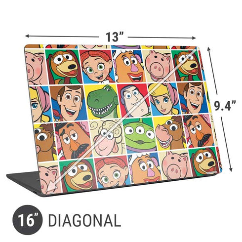 Disney Toy Story Characters Collage faces Universal Laptop 16in (13 x 9.4in) Skin