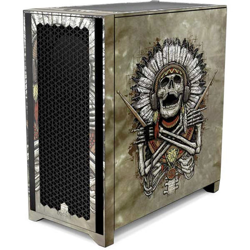 Liquid Blue Tribal Beats Corsair 4000D Tempered Glass Mid-Tower ATX Case Skin