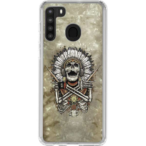 Liquid Blue Tribal Beats Galaxy A21 Clear Case