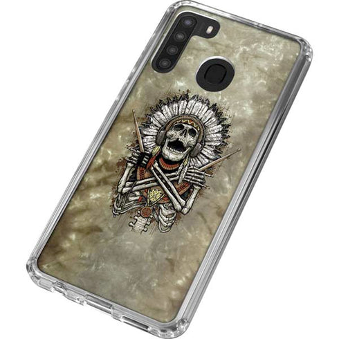 Liquid Blue Tribal Beats Galaxy A21 Clear Case